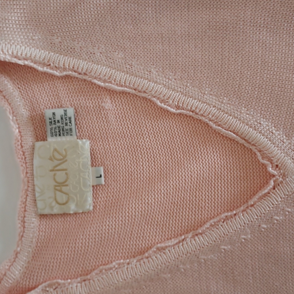 Vintage Peach Cache Shell Vest Top Size Large - image 2